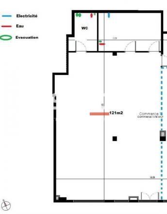 Commerces A LOUER - SAINT LAURENT DE MURE - 121 m²