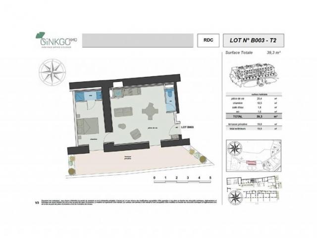 Appartement 39㎡ CHARBONNIERES LES BAINS avec terrasse de 19m2 et stationnement 