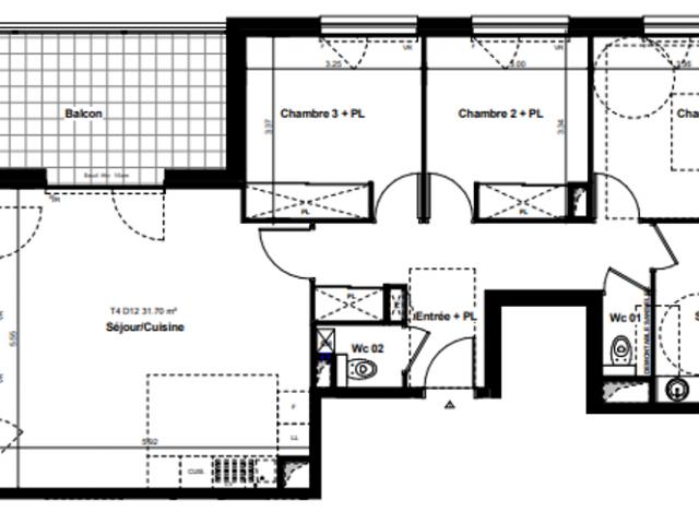 Appartement 85㎡ SAINTE FOY LES LYON