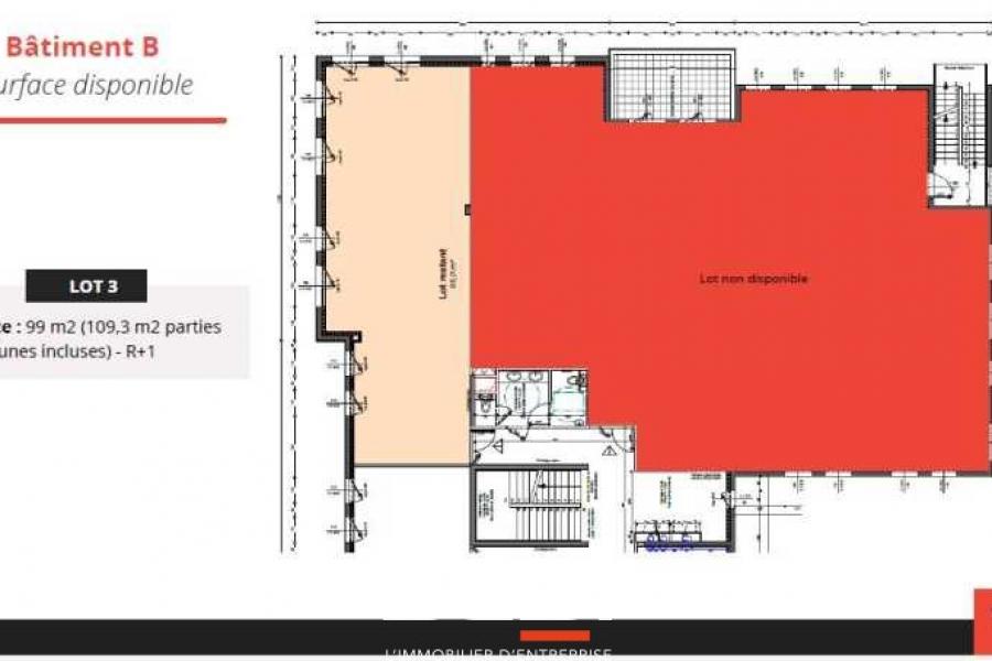 Bureaux A VENDRE OU A LOUER - RILLIEUX LA PAPE - 109 m²